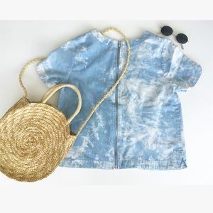 BLUE TIE DYE ZIP UP PASTEL BLOUSE